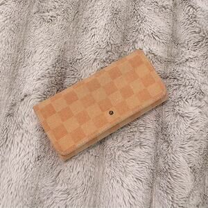 Universal Thread Peach Orange Checkered Long Wallet